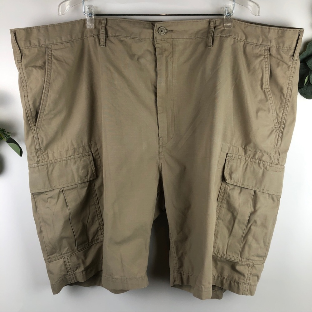 Big&Tall Levi’s Shorts Men sz 50 Ripstop Carrier CargoTan Flat Front Western